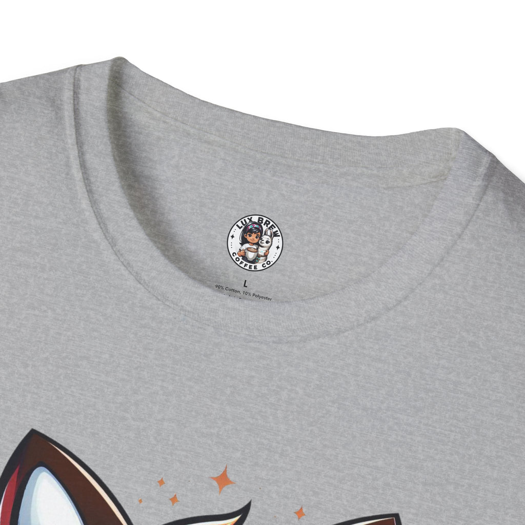 Time For Coffee Cute Fox Unisex Softstyle T-Shirt