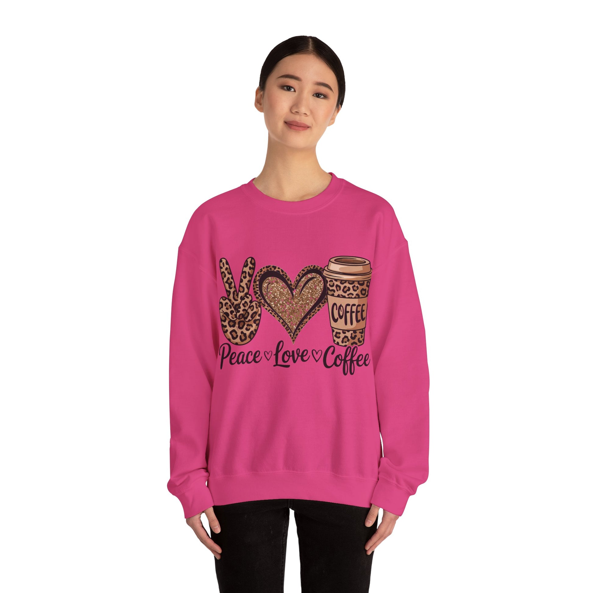 Peace Love Coffee Graphic Sweatshirt, Gift for Coffee Lovers