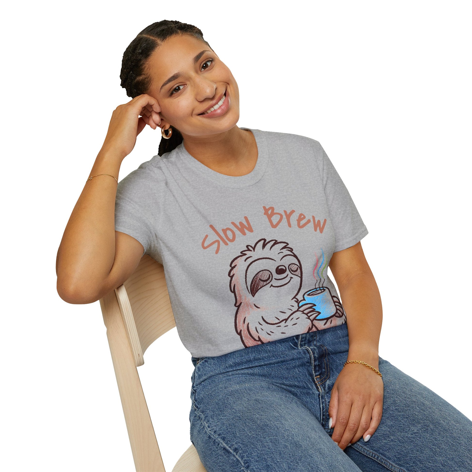 Slow Brew take it easy T-Shirt, Coffee Lovers Unisex Softstyle T-Shirt