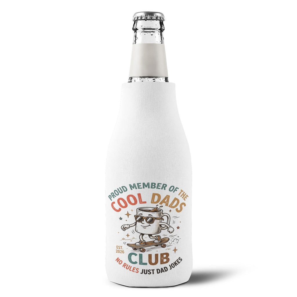 Proud Member of the Cool Dads Club No Rules Just Dad Jokes Zip-Up Bottle Cooler Sleeve