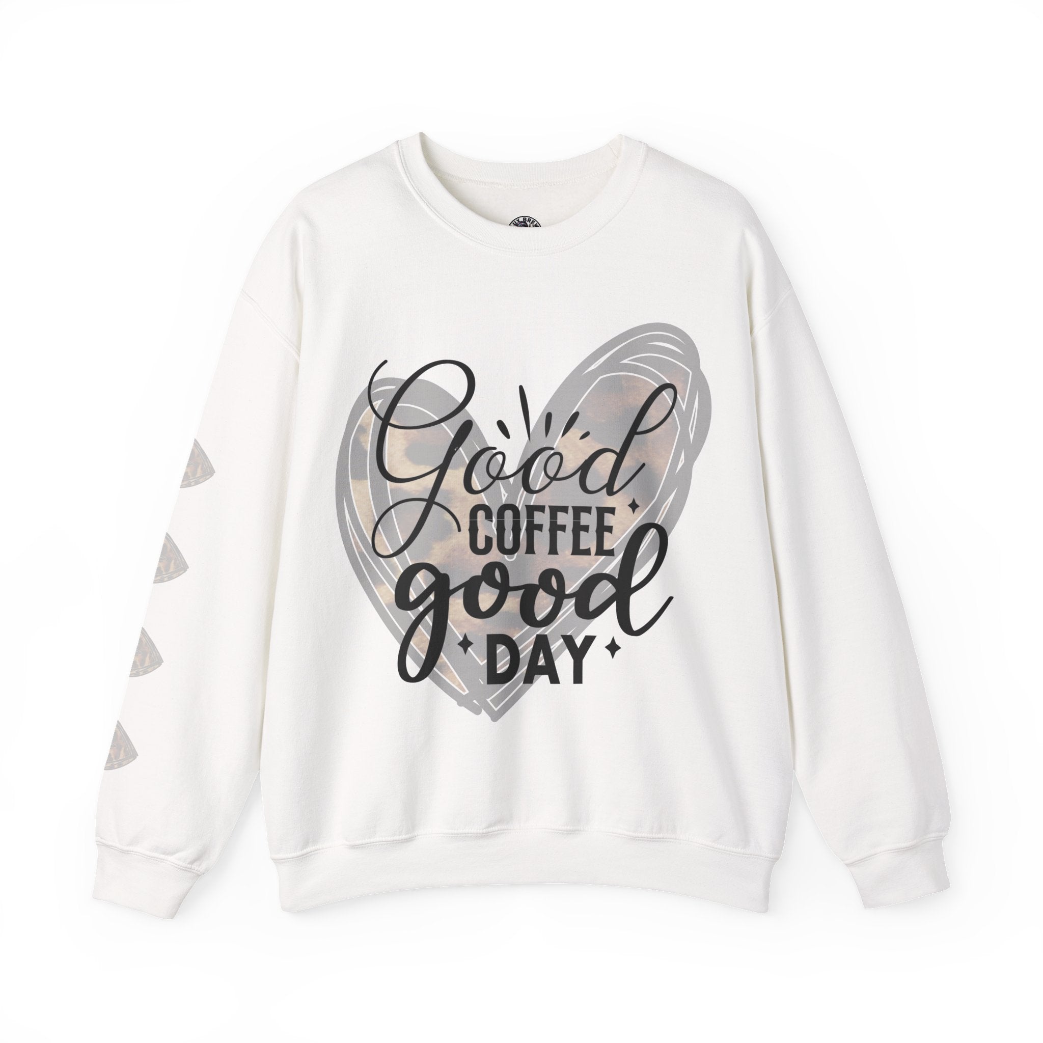 Good Coffee Good Day Crewneck Sweatshirt, Coffee Lovers Sweatshirt, Gift for her, Cute Sweatshirt, Leopard Heart Sweatshirt
