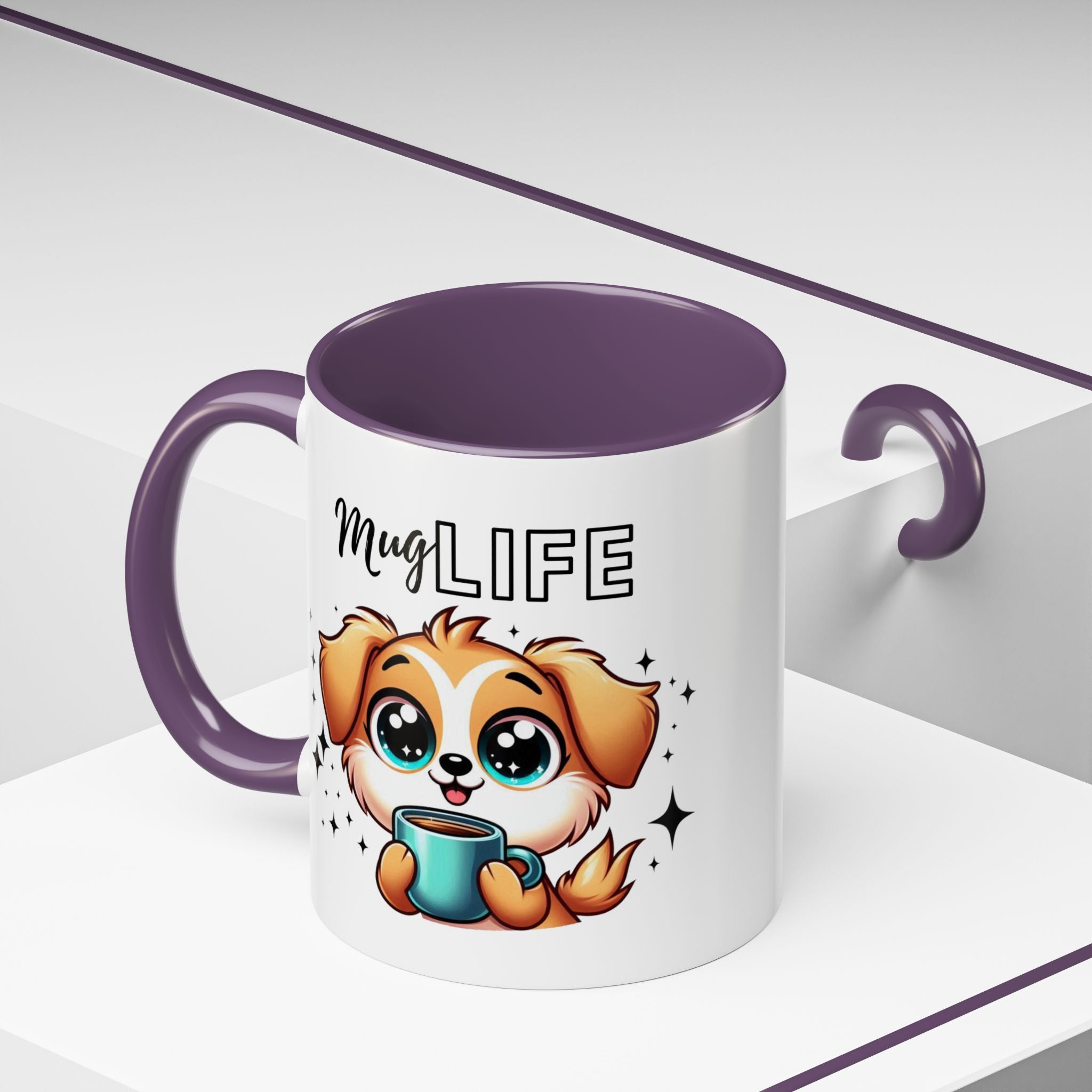 Mug with Cute Dog Design, Perfect Gift for Dog Lovers, Coffee Lovers, Birthday, Home Decor, Mug Life Inspiration