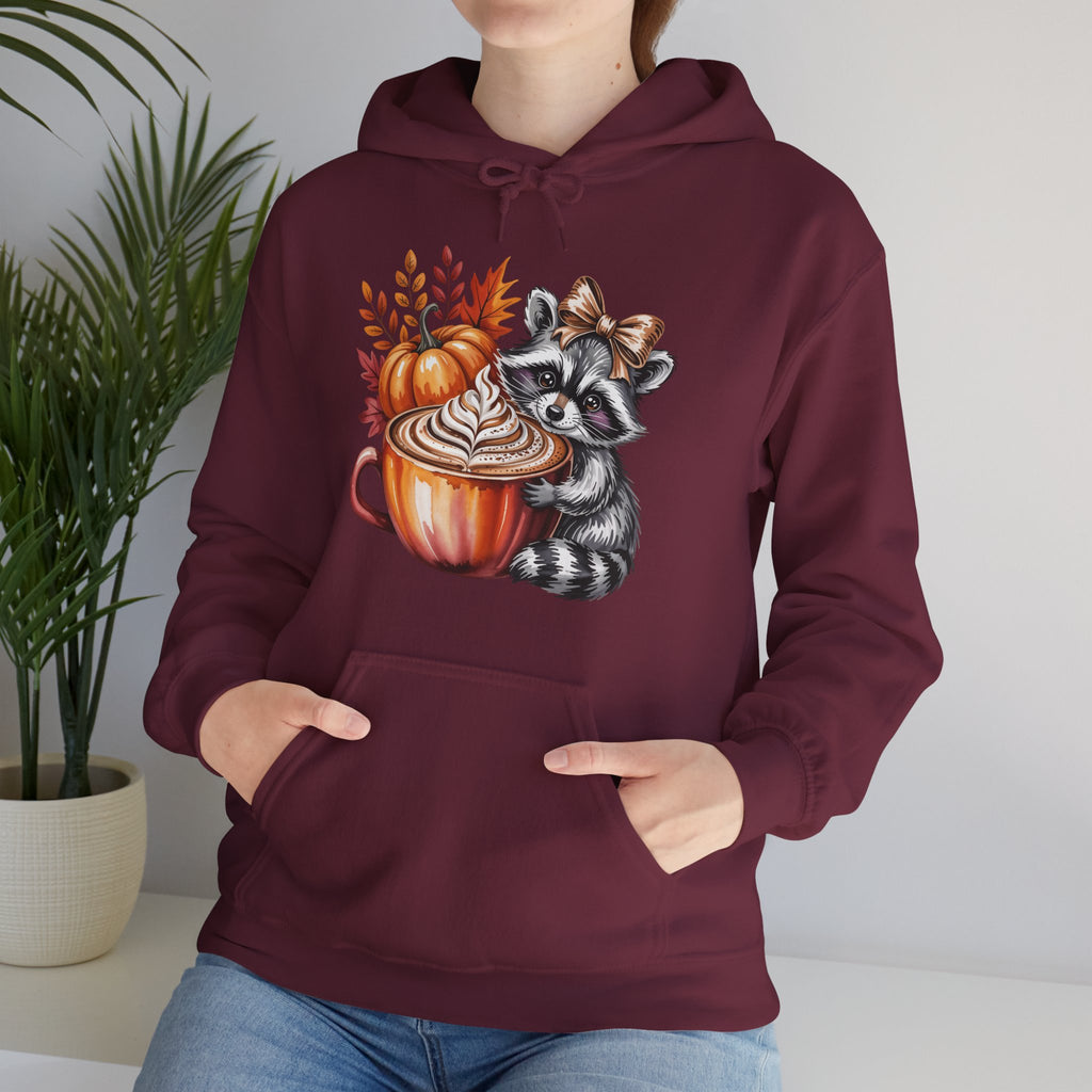 Cozy Raccoon Sweatshirt | Autumn Hoodie, Fall Fashion, Cute Unisex Pullover, Pumpkin Spice Lover Gift, Seasonal Outfit