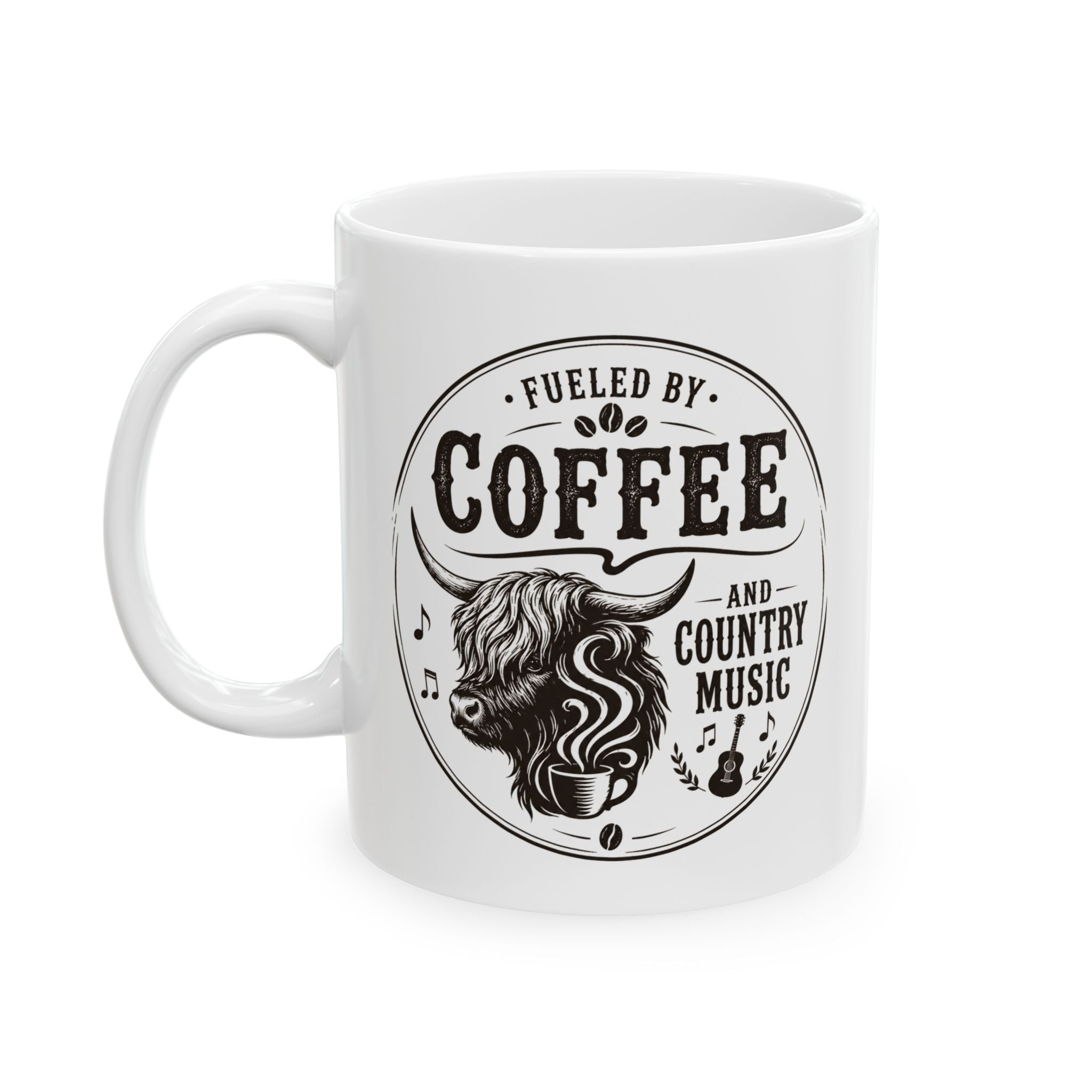 Fueled by Coffee and Country Music Ceramic Mug size 11oz