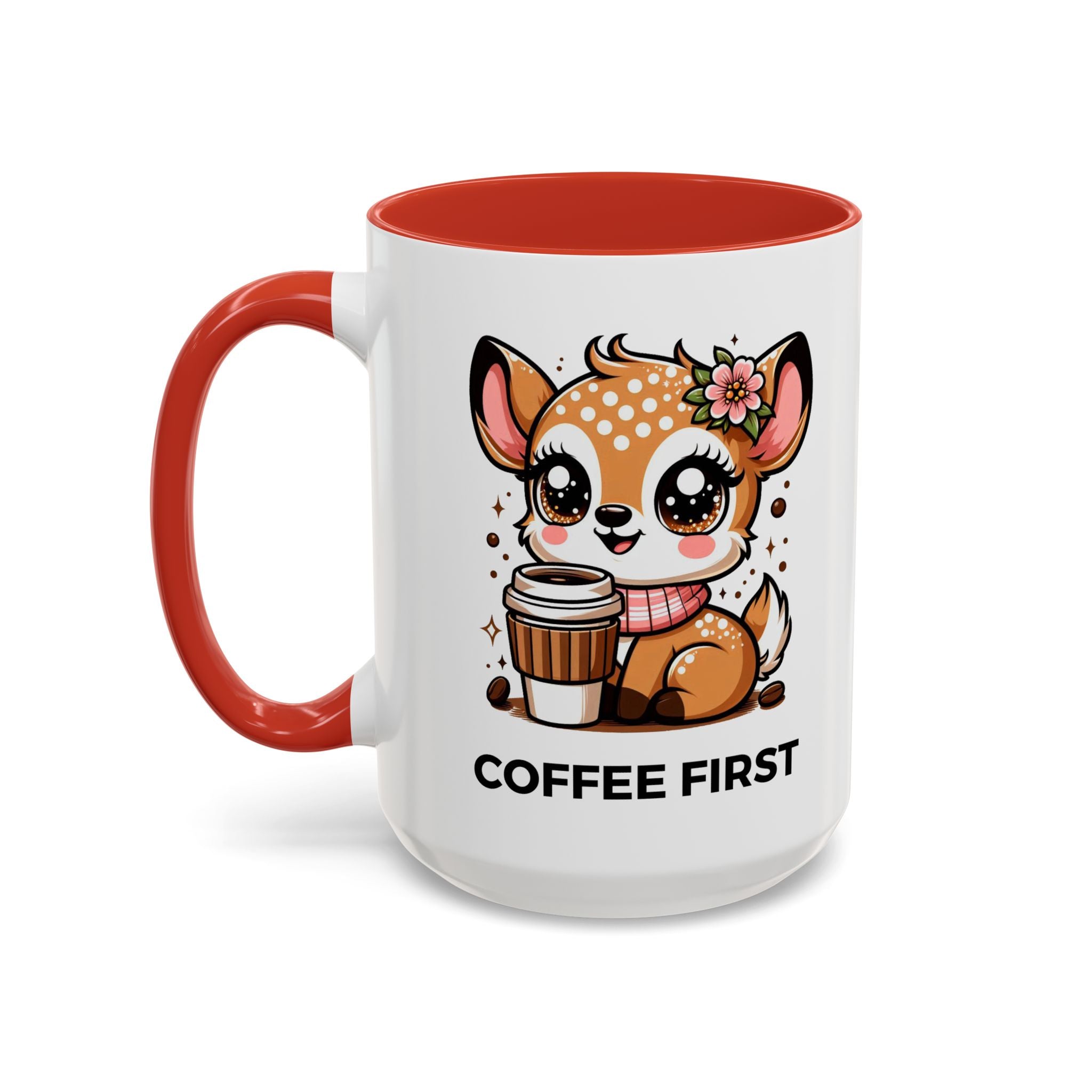 Cute Coffee Mug, Coffee First, Animal Lover Gift, Kawaii Mug, Adorable Animal Coffee Cup