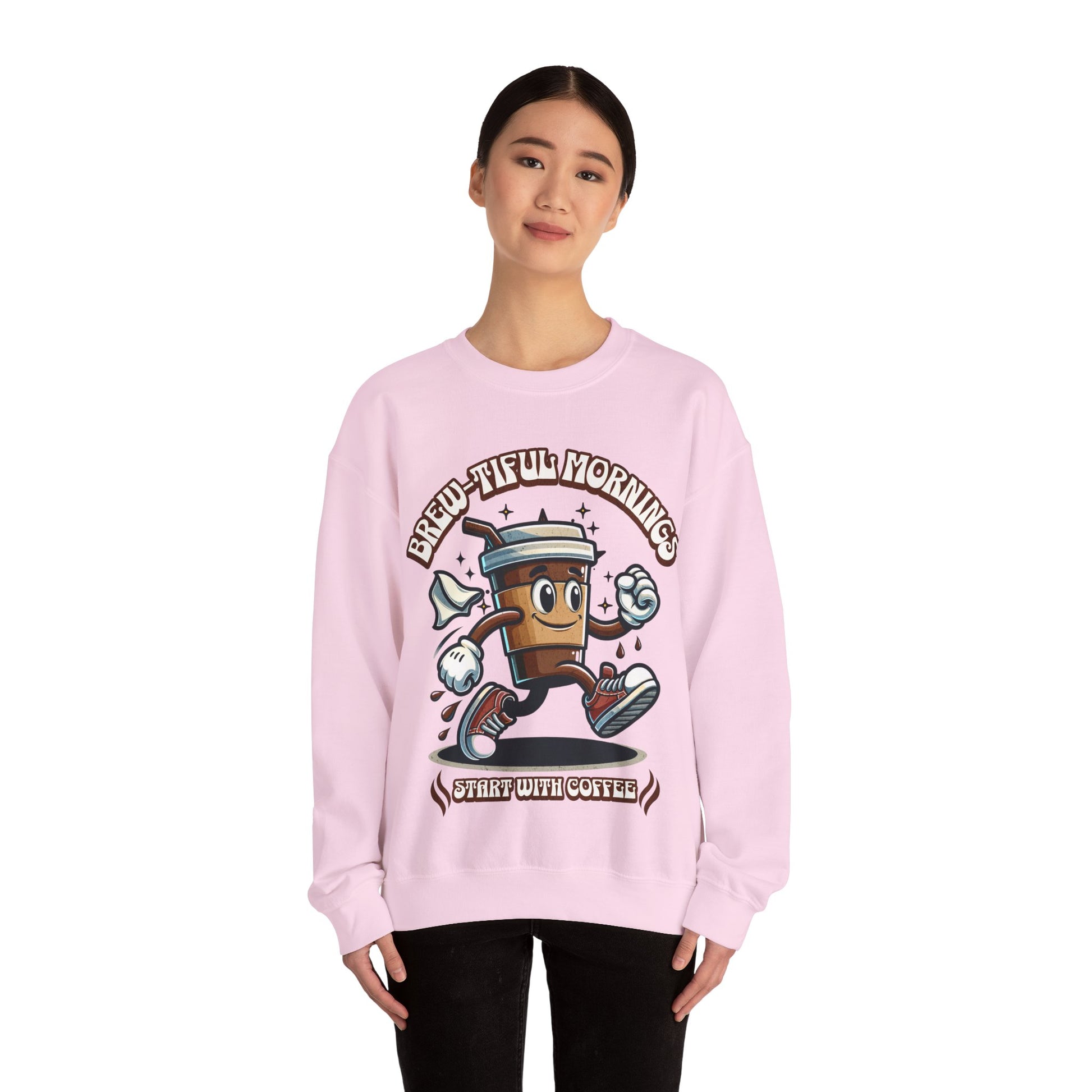 Brew-tiful Mornings start with Coffee Sweatshirt, Unisex Sweatshirt for Coffee Lovers