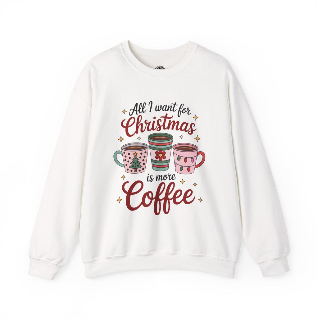 Christmas Coffee Crewneck Sweatshirt, Unisex Holiday Fashion, Cozy Christmas Gift, Cute Sweater for Coffee Lovers, Seasonal Apparel