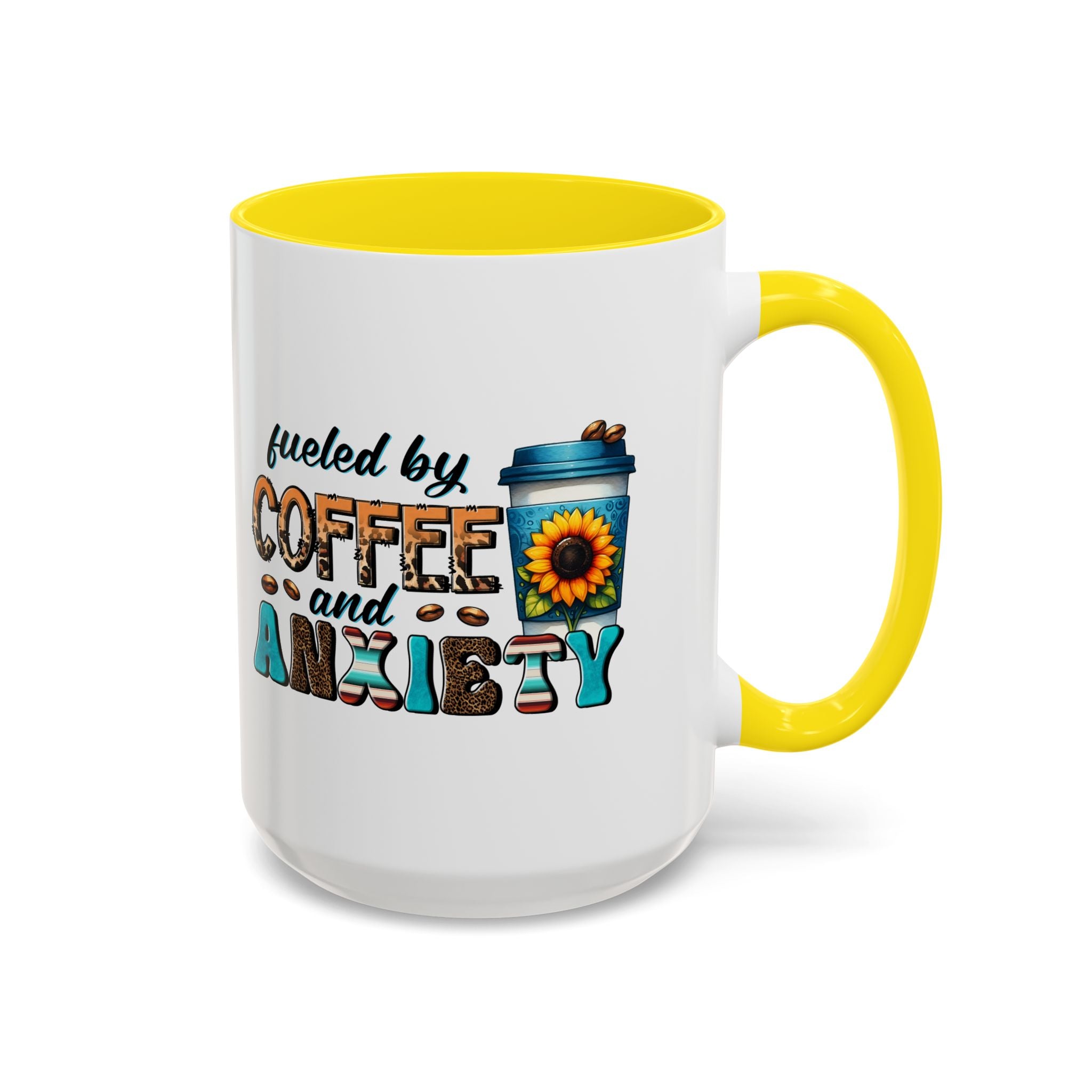 Fueled by Coffee and Anxiety Mug, Fun Coffee Cup, Gift for Coffee Lovers