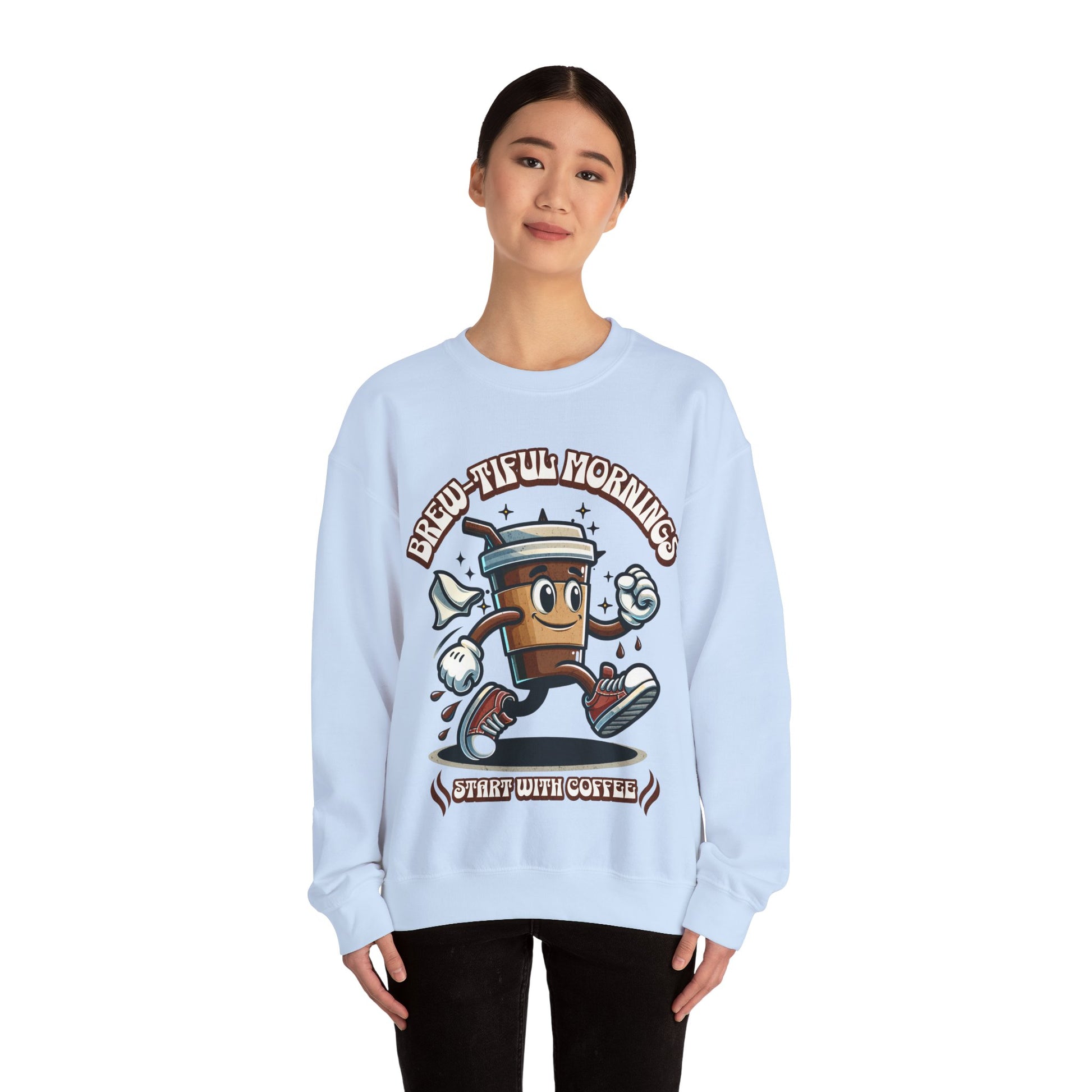 Brew-tiful Mornings start with Coffee Sweatshirt, Unisex Sweatshirt for Coffee Lovers