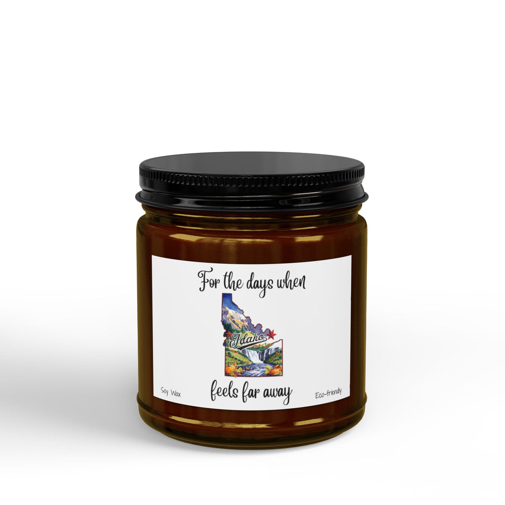For the days when Idaho feels far away, Homesick Idaho Gift, State Candle, Idaho Souvenir, Scented Soy Candles Black Lid, Eco-friendly Gift