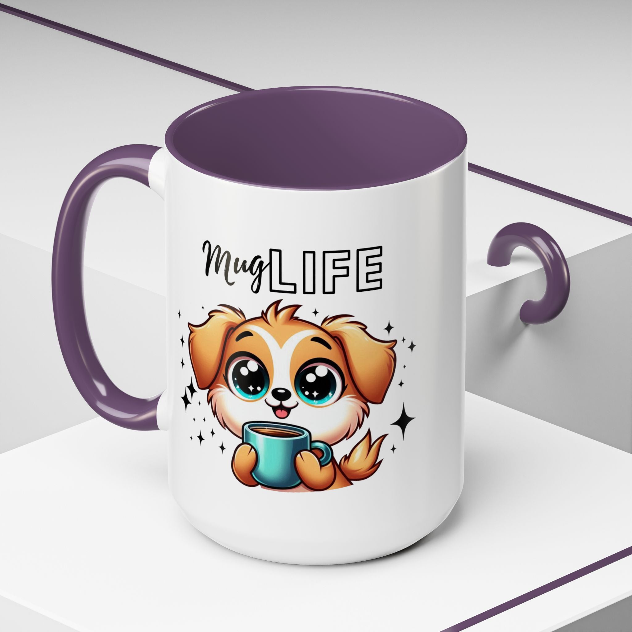 Mug with Cute Dog Design, Perfect Gift for Dog Lovers, Coffee Lovers, Birthday, Home Decor, Mug Life Inspiration