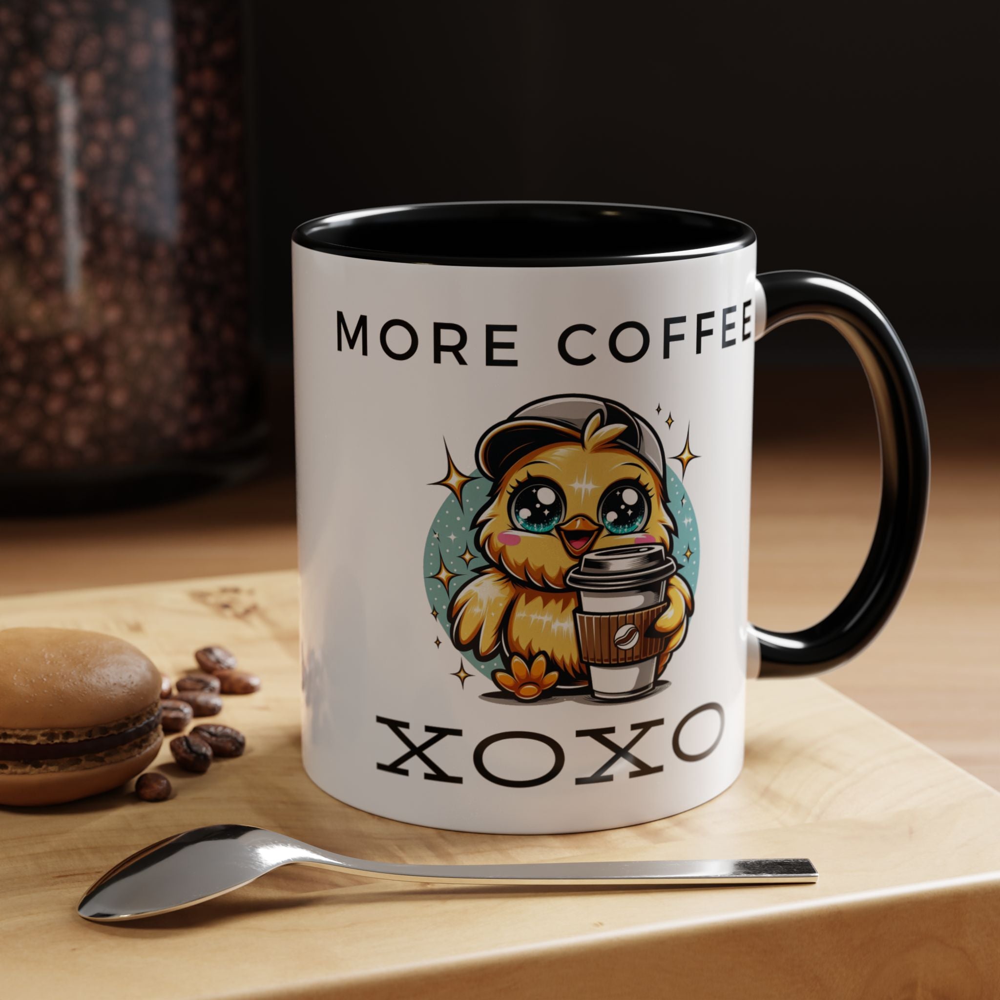 Charming Coffee Mug, Cute Mug with Chick Design, Perfect for Coffee Lovers, Gift for Friends, XOXO Decor