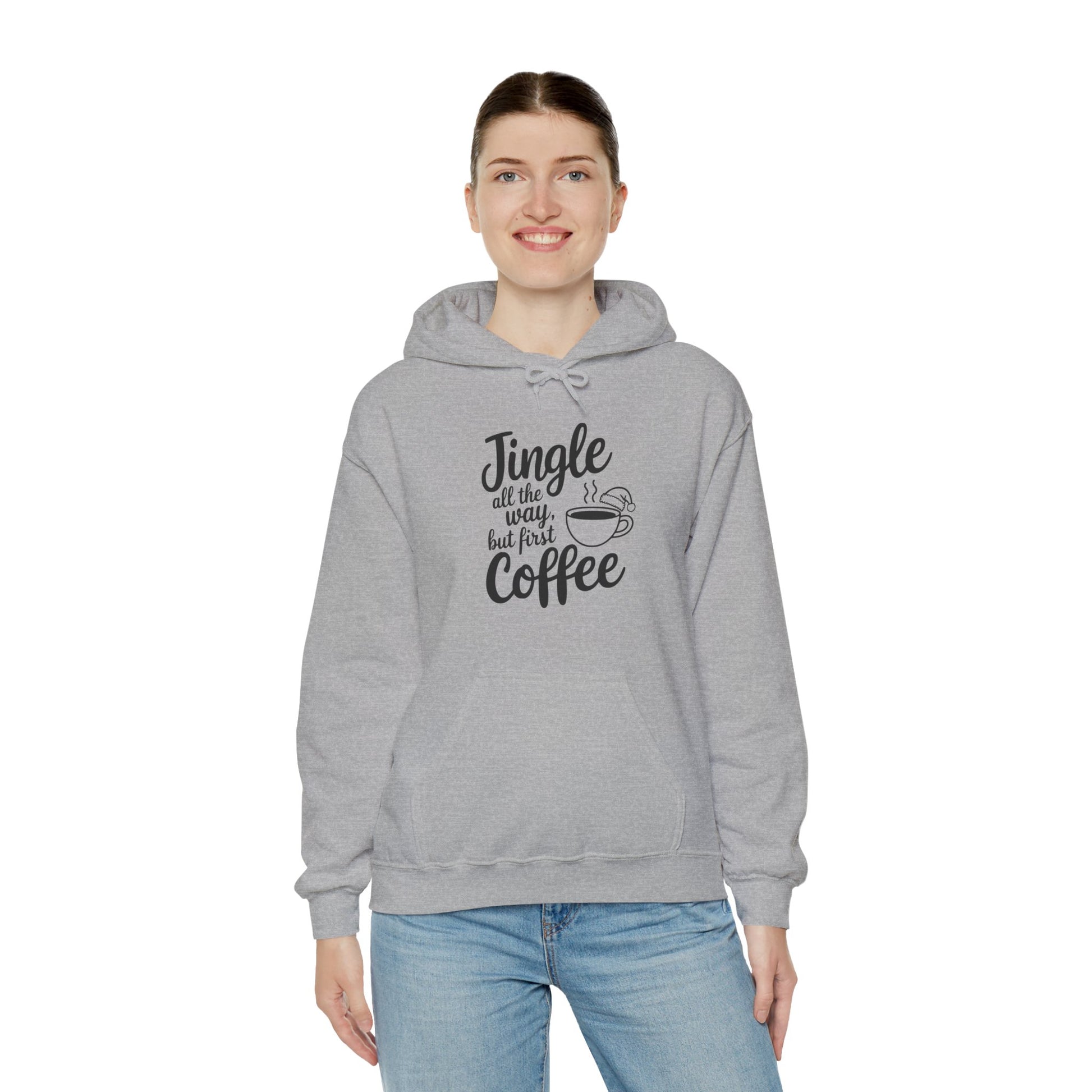 Jingle All the Way Coffee Hoodie, Gift for Coffee Lovers, Xmas Celebration Outfit