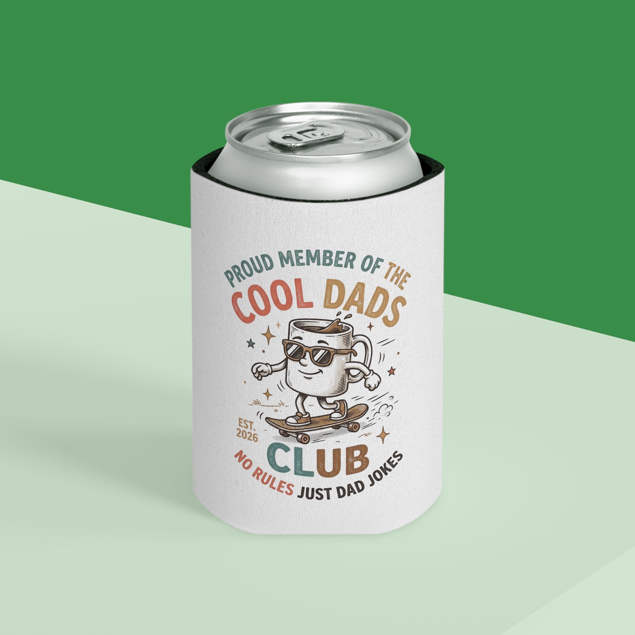 Proud Member of the Cool Dads Club No Rules just Dad Jokes Can Cooler, Insulated Holder for Dads, Father's Day