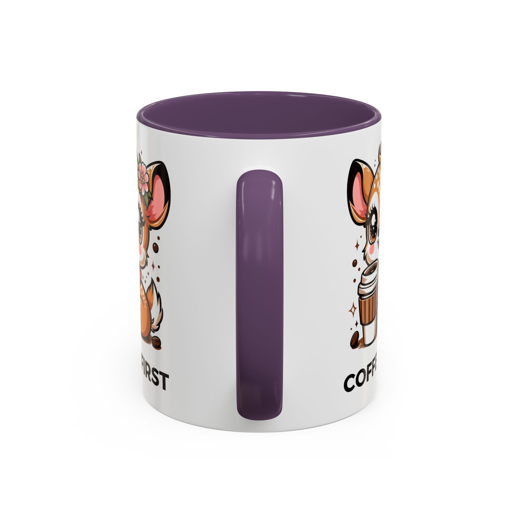 Cute Coffee Mug, Coffee First, Animal Lover Gift, Kawaii Mug, Adorable Animal Coffee Cup