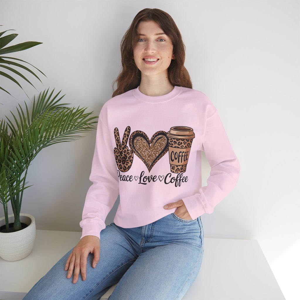 Peace Love Coffee Graphic Sweatshirt, Gift for Coffee Lovers