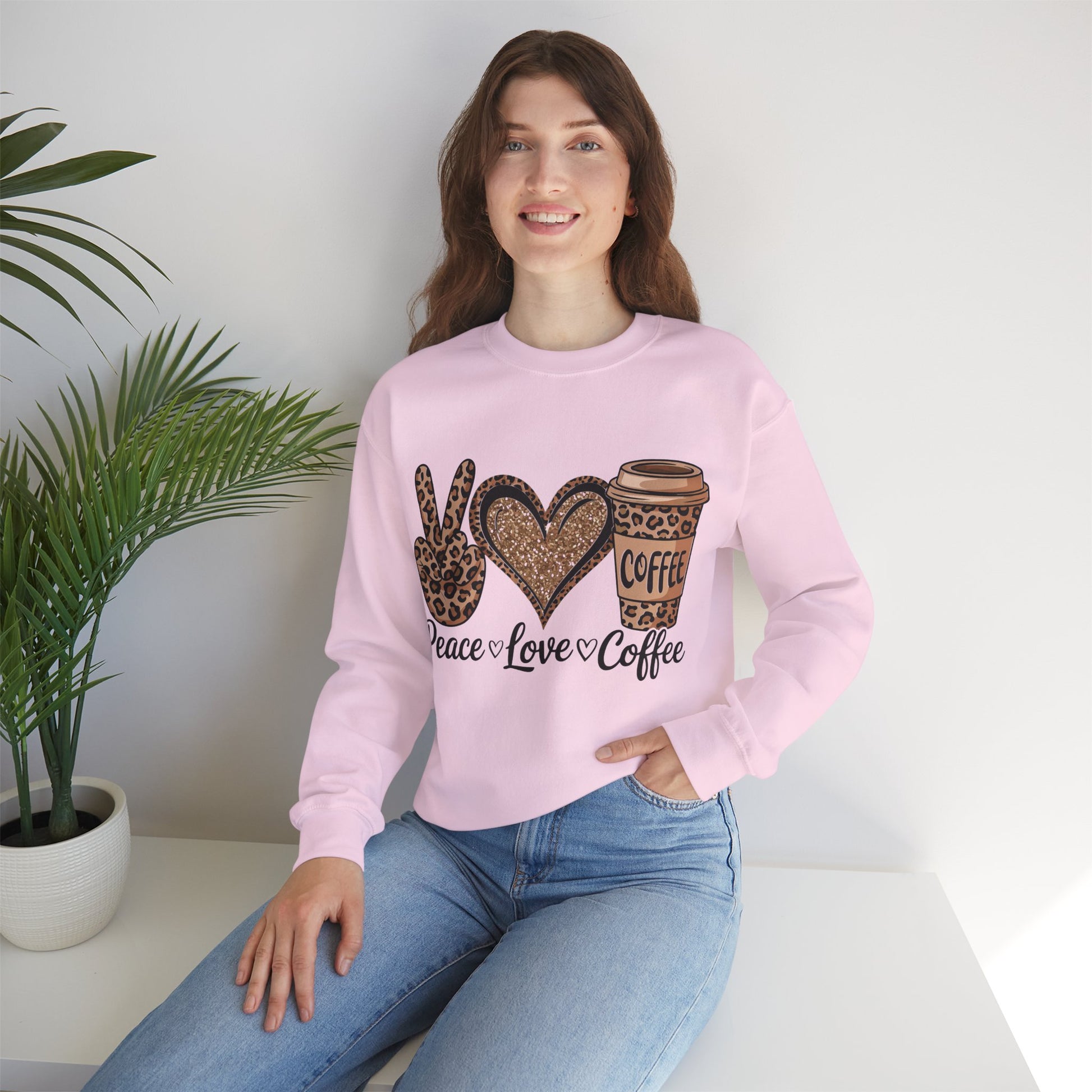 Peace Love Coffee Graphic Sweatshirt, Gift for Coffee Lovers