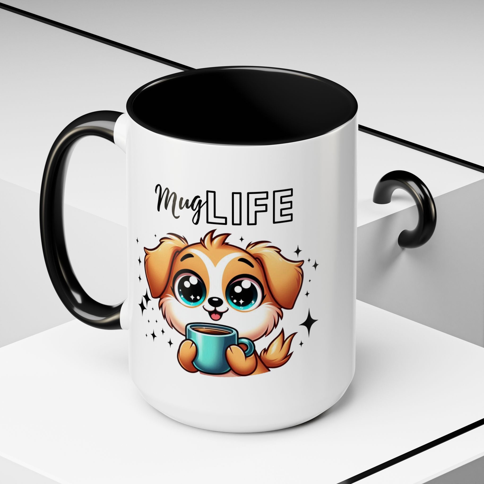 Mug with Cute Dog Design, Perfect Gift for Dog Lovers, Coffee Lovers, Birthday, Home Decor, Mug Life Inspiration