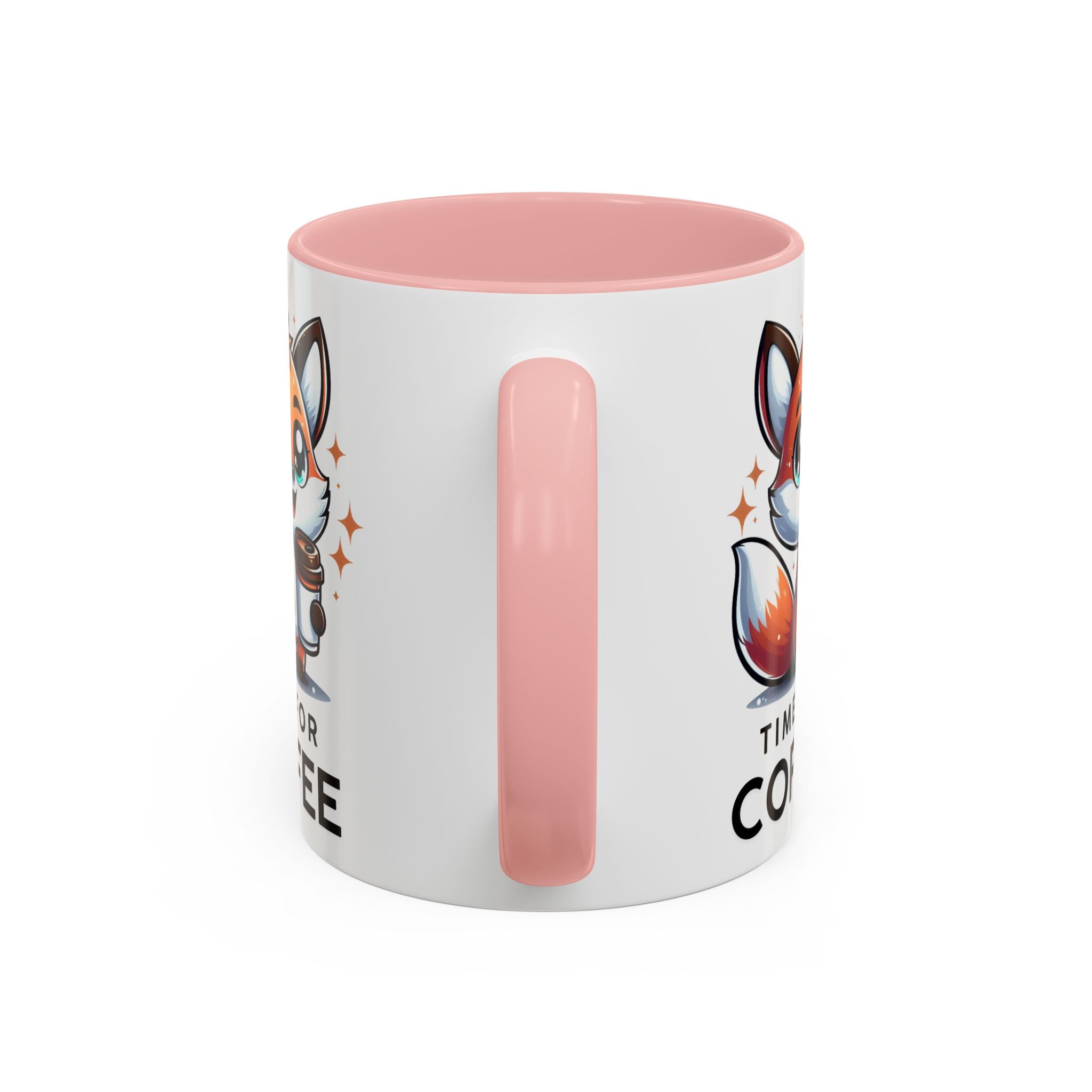 Cute Fox Coffee Mug - Time for Coffee, Animal Lover Gift, Fun Kitchenware, Personalize for Birthdays, Office Decor