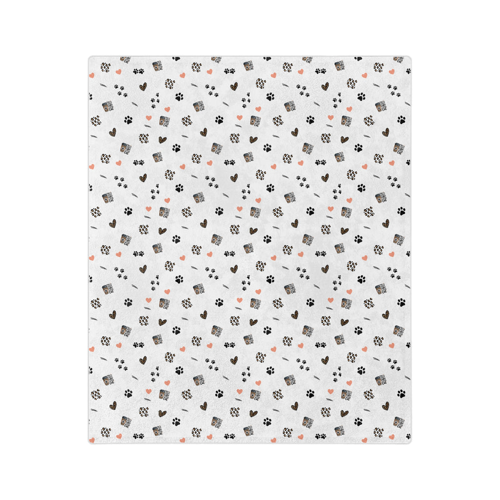 All I need is Coffee and my cat cozy decorative blanket, Cute Patterned Throw for Home, Soft Fleece Blanket, Living Room Decor