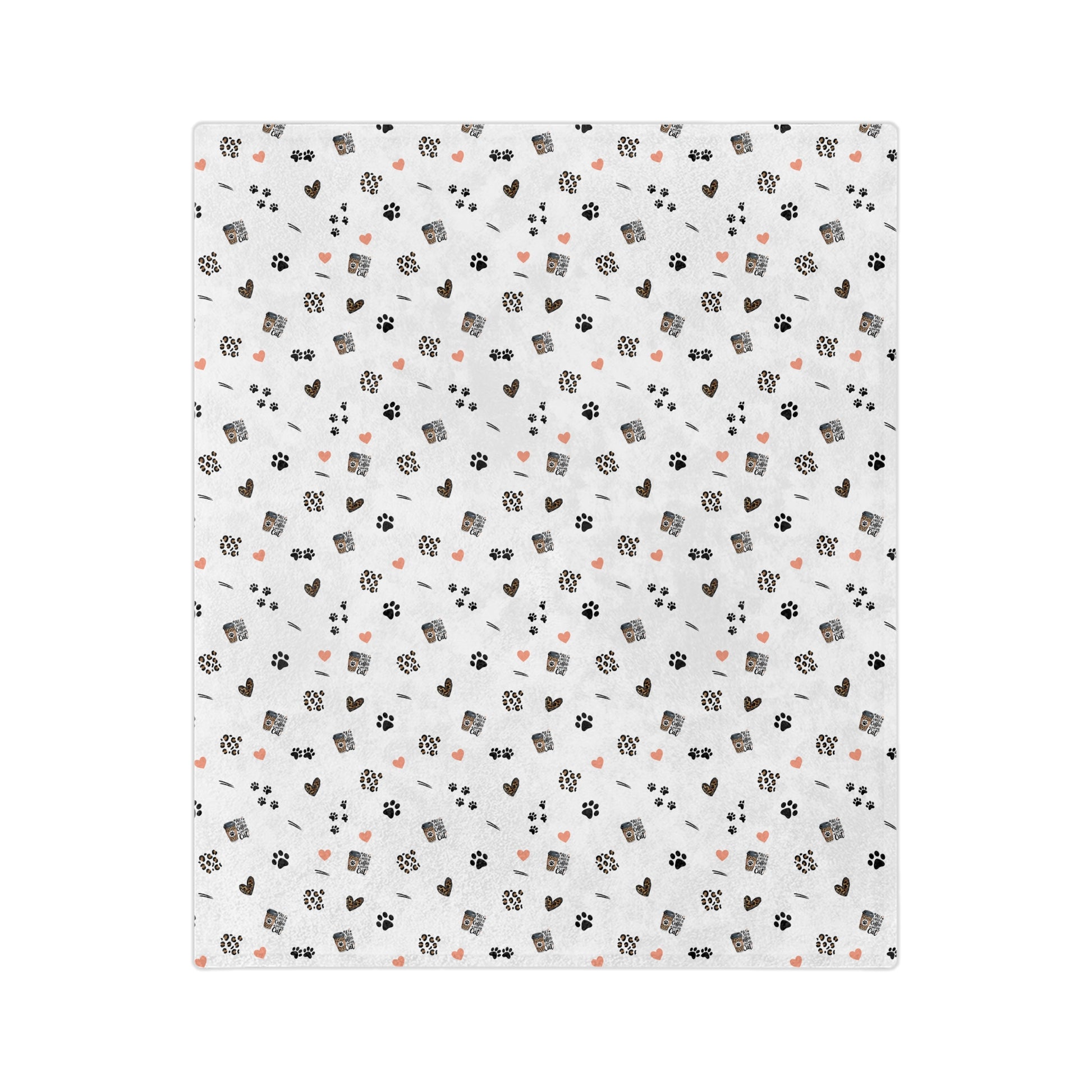 All I need is Coffee and my cat cozy decorative blanket, Cute Patterned Throw for Home, Soft Fleece Blanket, Living Room Decor