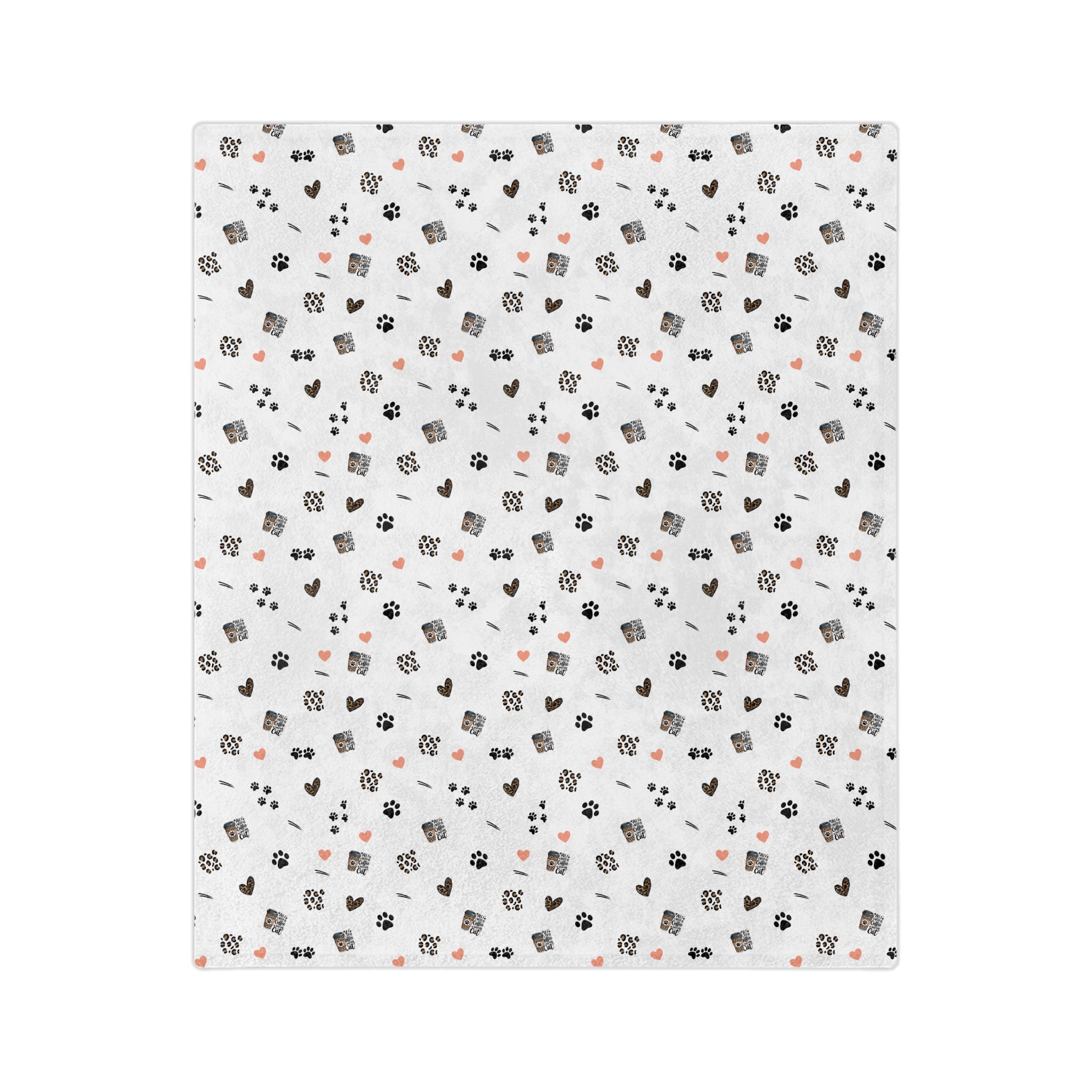 All I need is Coffee and my cat cozy decorative blanket, Cute Patterned Throw for Home, Soft Fleece Blanket, Living Room Decor