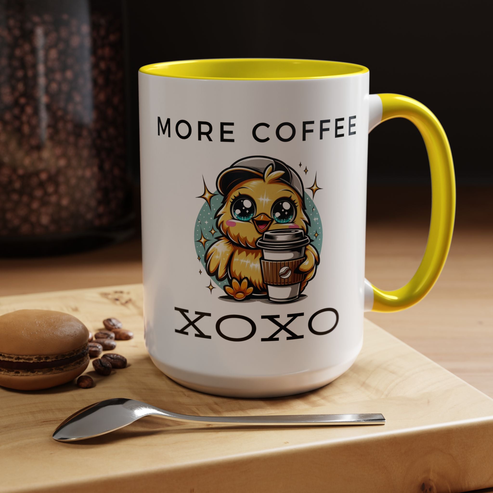 Charming Coffee Mug, Cute Mug with Chick Design, Perfect for Coffee Lovers, Gift for Friends, XOXO Decor