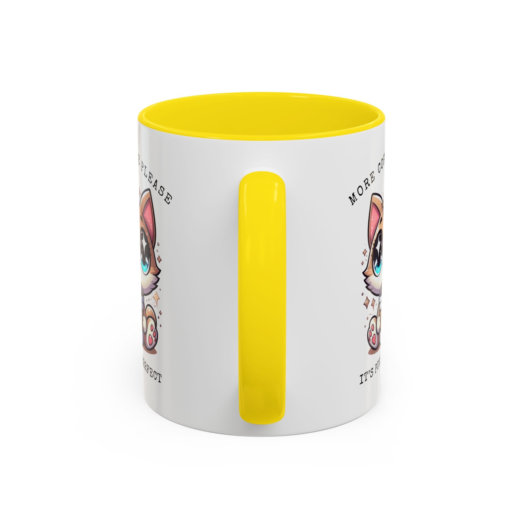 Cute Cat Coffee Mug - More Coffee Please, Adorable Gift for Cat Lovers, Fun Kitchen Decor, Perfect for Birthdays or Holidays