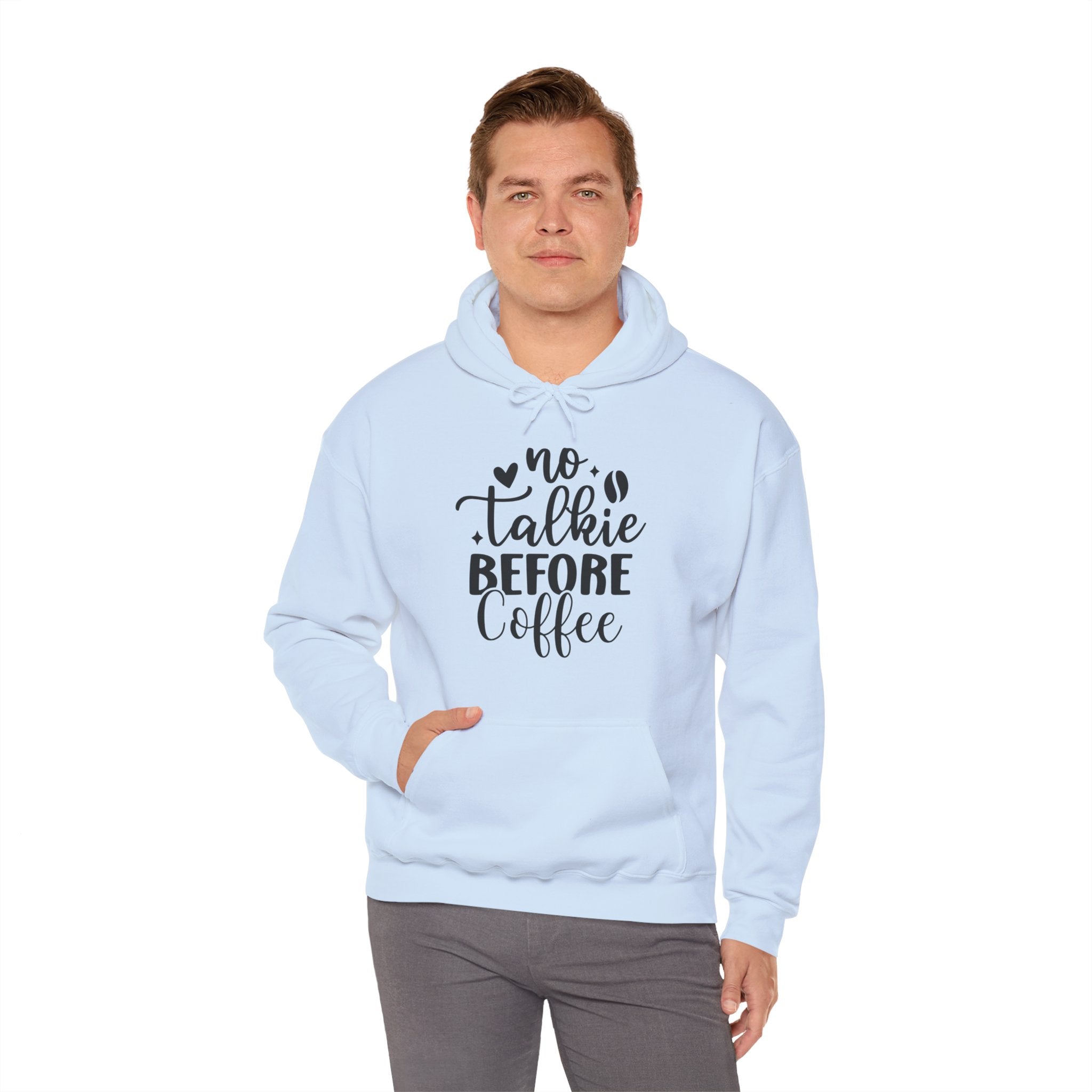 Hoodie - "No Talkie Before Coffee" Cozy Coffee Lover Pullover, Coffee Lovers Unisex Hoodie