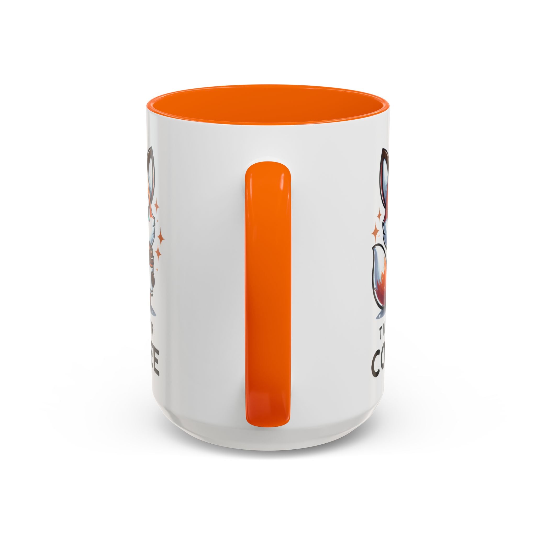 Cute Fox Coffee Mug - Time for Coffee, Animal Lover Gift, Fun Kitchenware, Personalize for Birthdays, Office Decor
