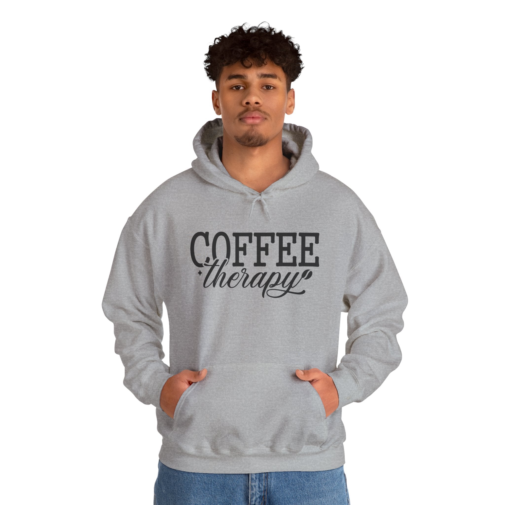 Coffee Therapy Hoodie, Unisex Casual Sweatshirt for Coffee Lovers