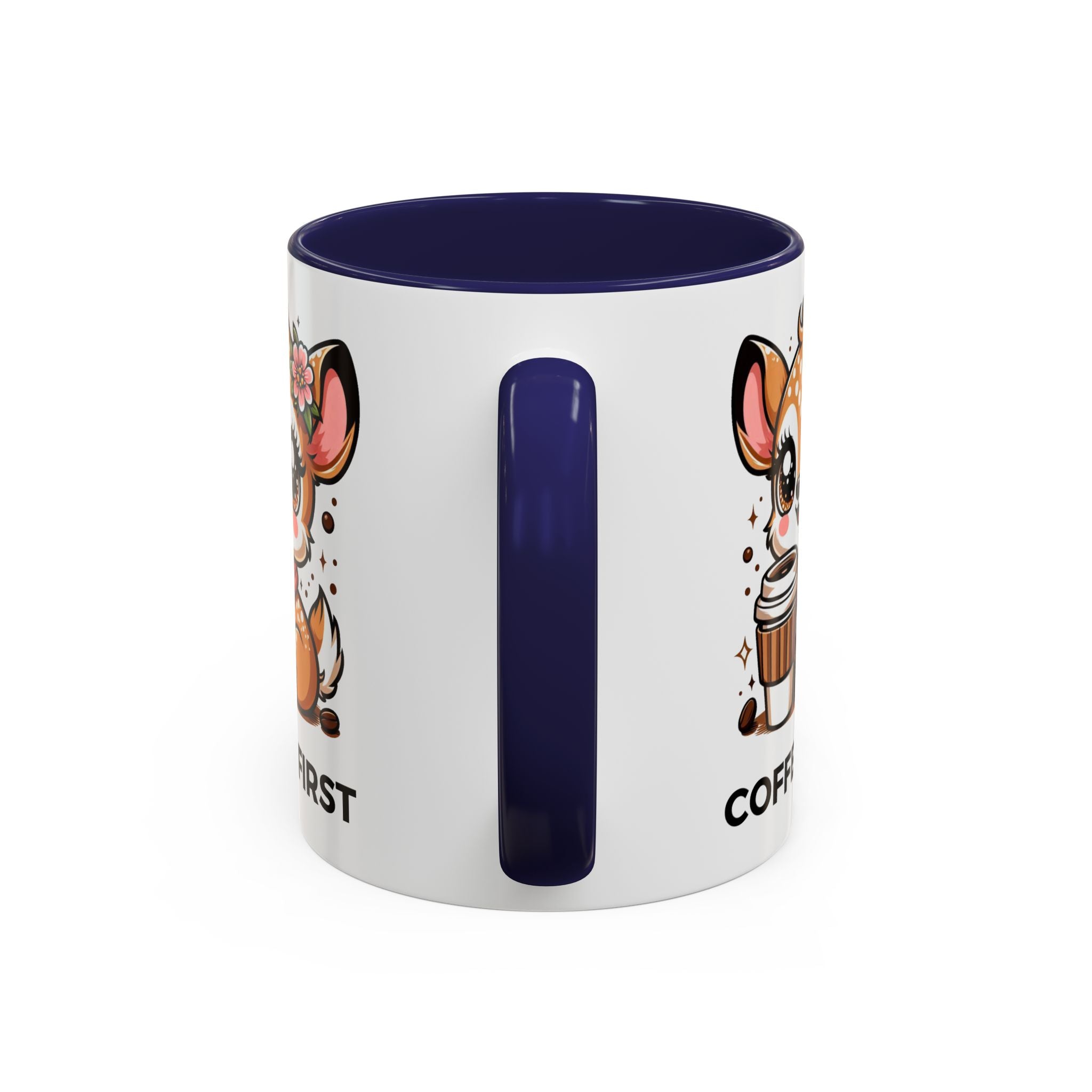 Cute Coffee Mug, Coffee First, Animal Lover Gift, Kawaii Mug, Adorable Animal Coffee Cup