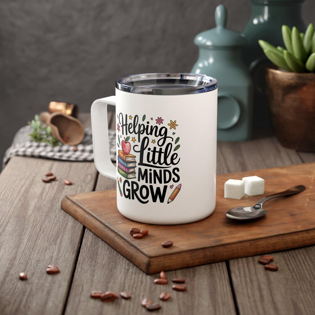 Helping Little Minds Grow Insulated Coffee Mug, 10oz, Travel Coffee Mug
