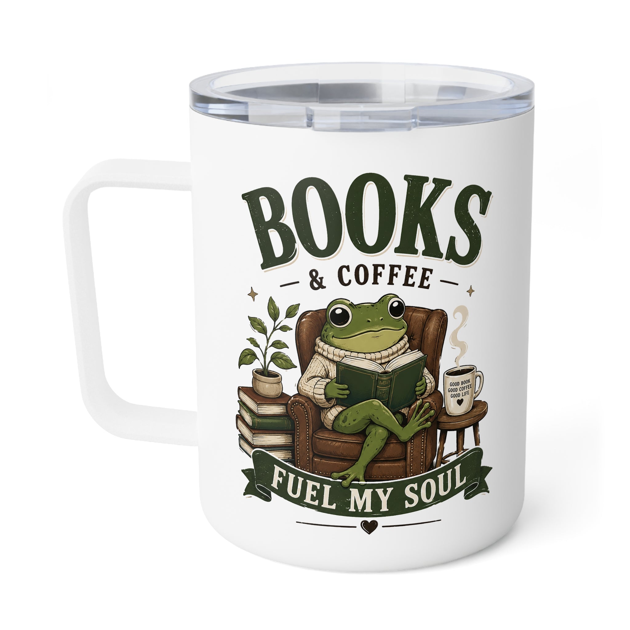 Books and Coffee fuel my soul Insulated Coffee Mug, Coffee and books travel mug, teacher appreciation coffee tumbler