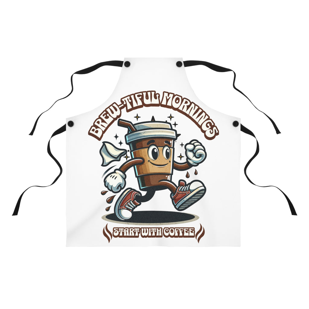 Brew-tiful Mornings start with coffee Apron, Coffee lovers Apron, Apron for him, Apron for her