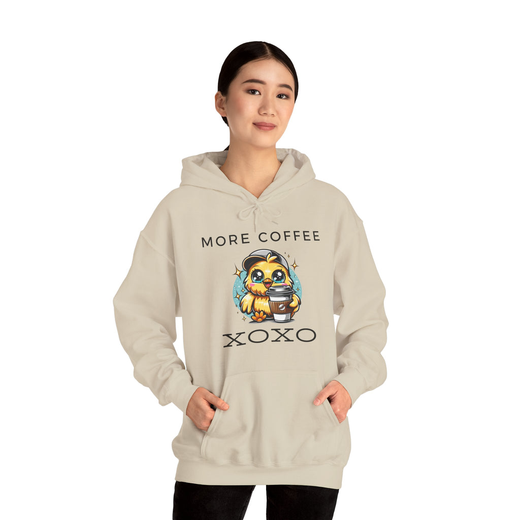 Cozy Coffee Hoodie: More Coffee XOXO, Cute Sweatshirt for Coffee Lovers, Gifts for Friends, Cozy Fashion, Home Comfort Wear