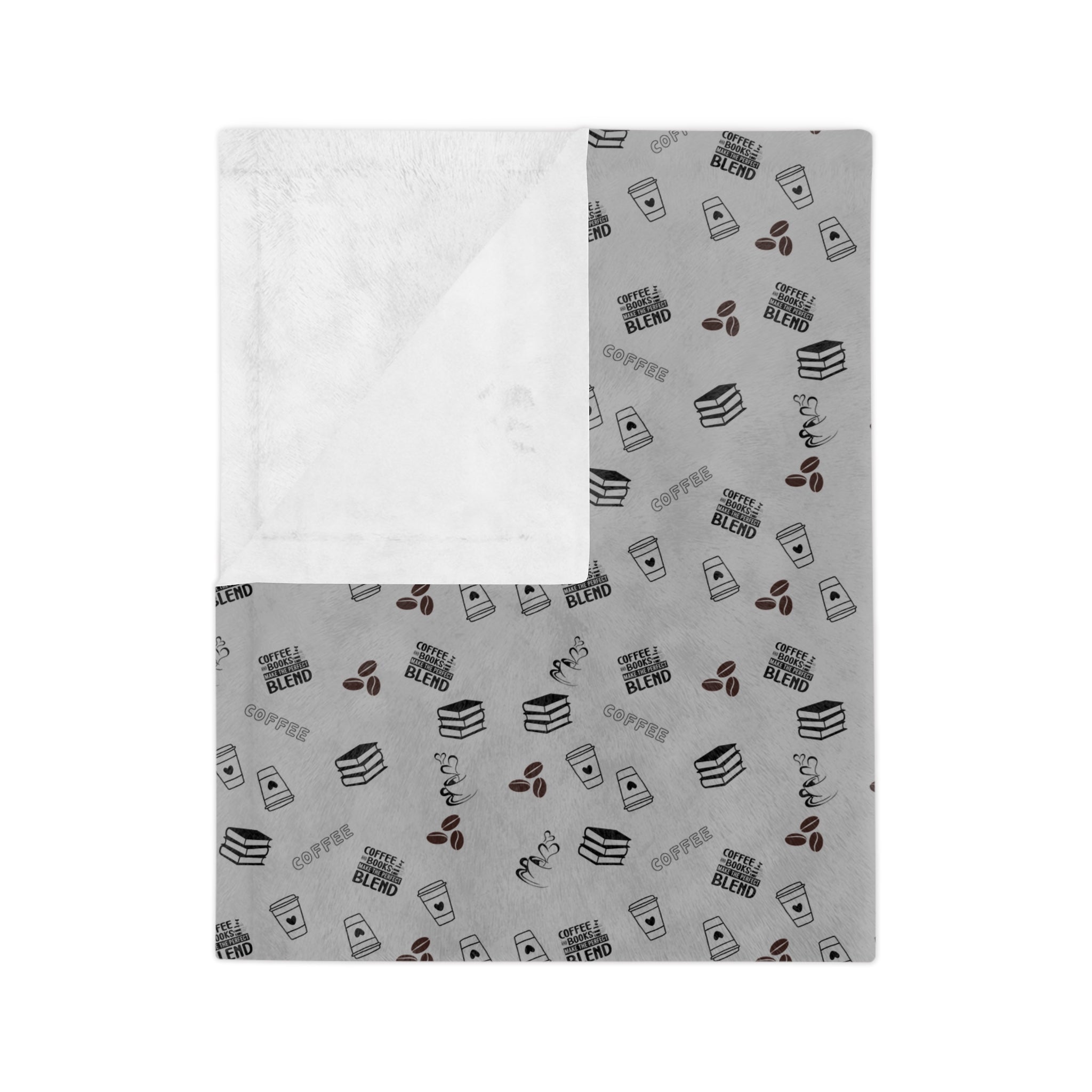 Coffee and books make the perfect blend cozy velveteen microfiber blanket, Soft Throw, Home Decor
