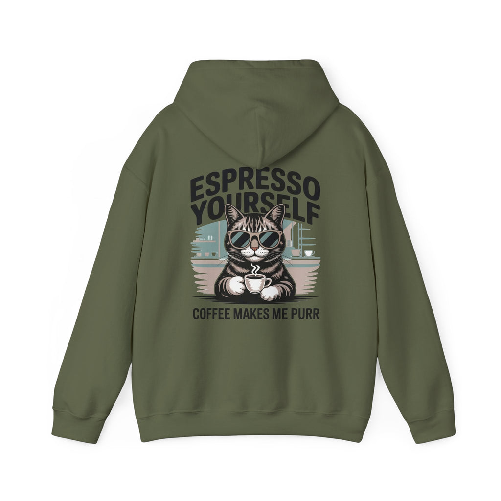 Espresso Yourself Coffee Hoodie, Coffee Humor Graphic Hoodie, Unisex Hooded Sweatshirt