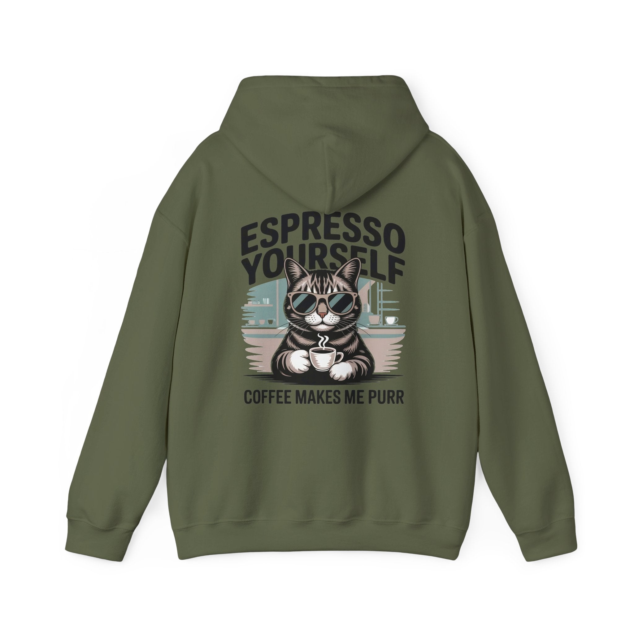 Espresso Yourself Coffee Hoodie, Coffee Humor Graphic Hoodie, Unisex Hooded Sweatshirt