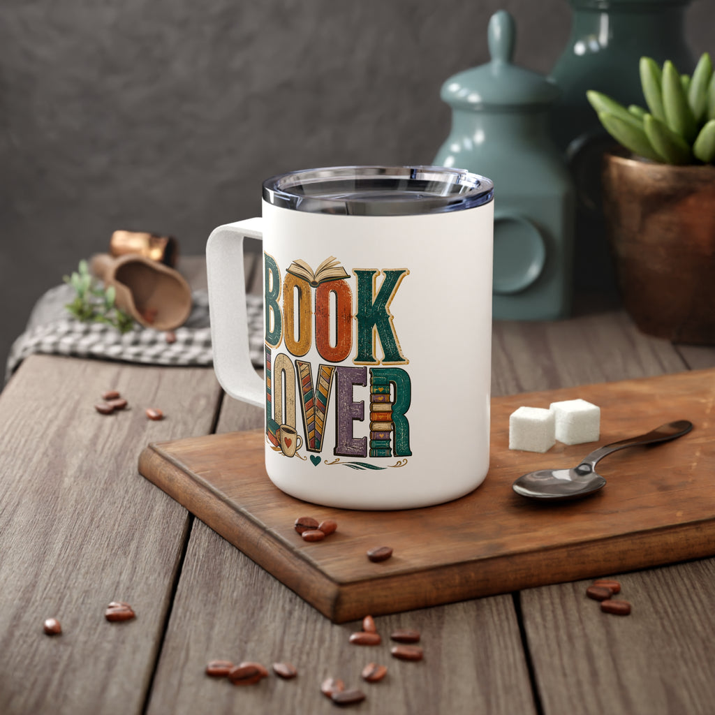 Book lover Insulated Coffee Mug, Morning coffee reading mug, Funny Bookworm Gift
