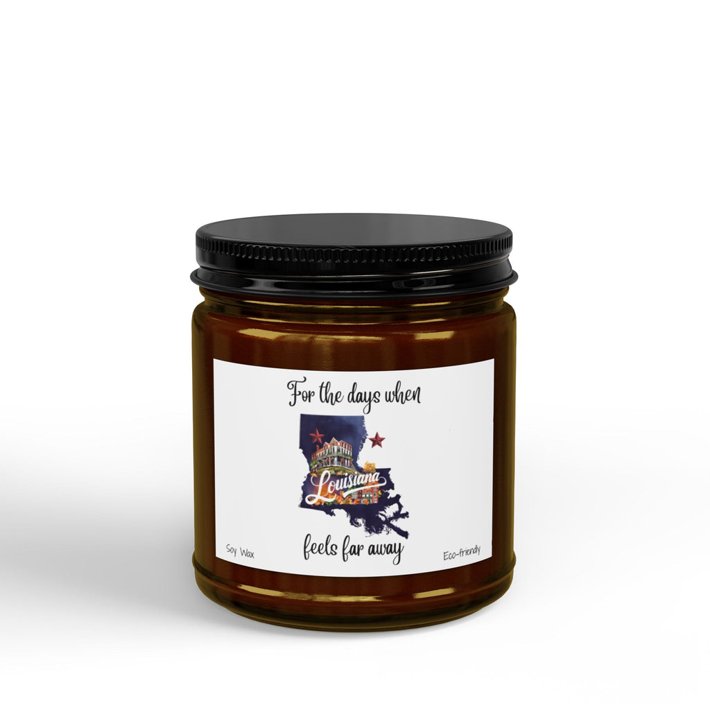 For the days when Louisiana feels far away, Homesick Louisiana Gift, State Candle,Souvenir, Scented Soy Candles Black Lid, Eco-friendly Gift