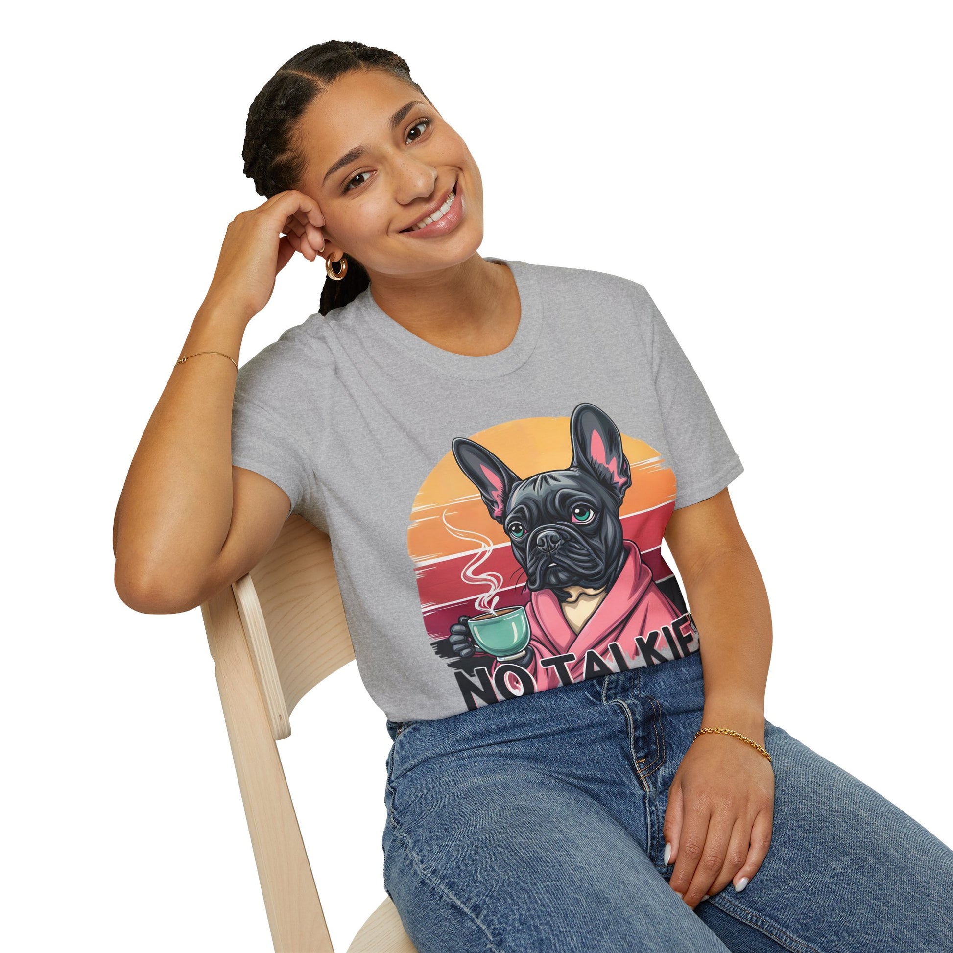 Funny Coffee Dog T-Shirt, Unisex Softstyle Tee, Great Gift for Dog Lovers, Coffee Lovers