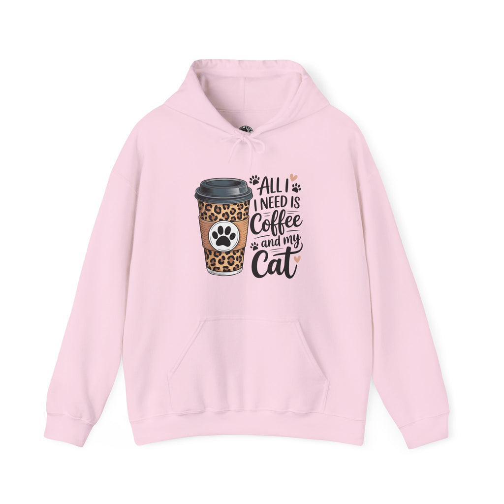 Coffee and Cat Lover Hoodie, All I need is Coffee and my cat Unisex Heavy Blend Sweatshirt, Hoodie for Coffee Lovers, Cute Hoodie