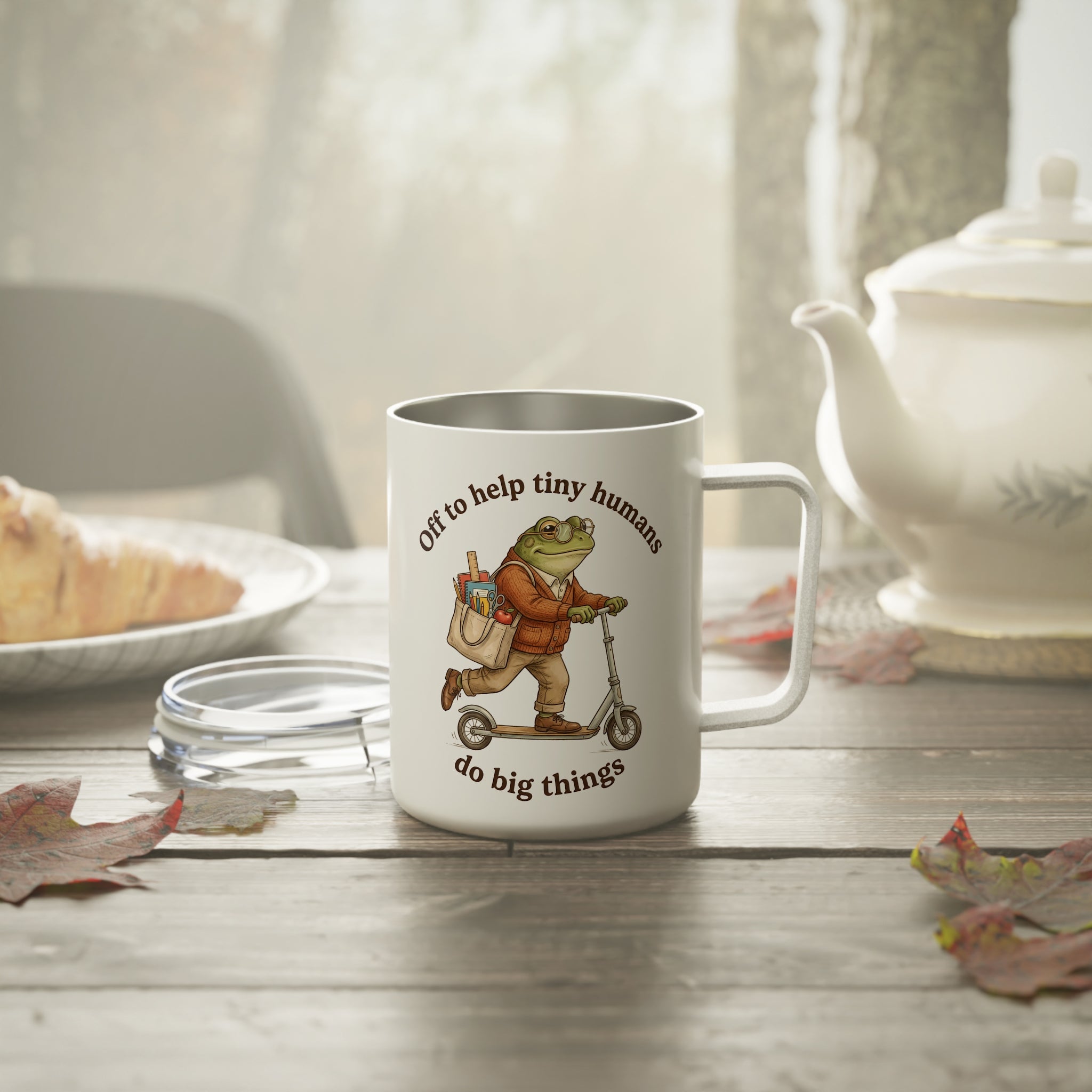 Off to help Tiny Humans do Big Things Insulated Coffee Mug, Teacher Travel Mug