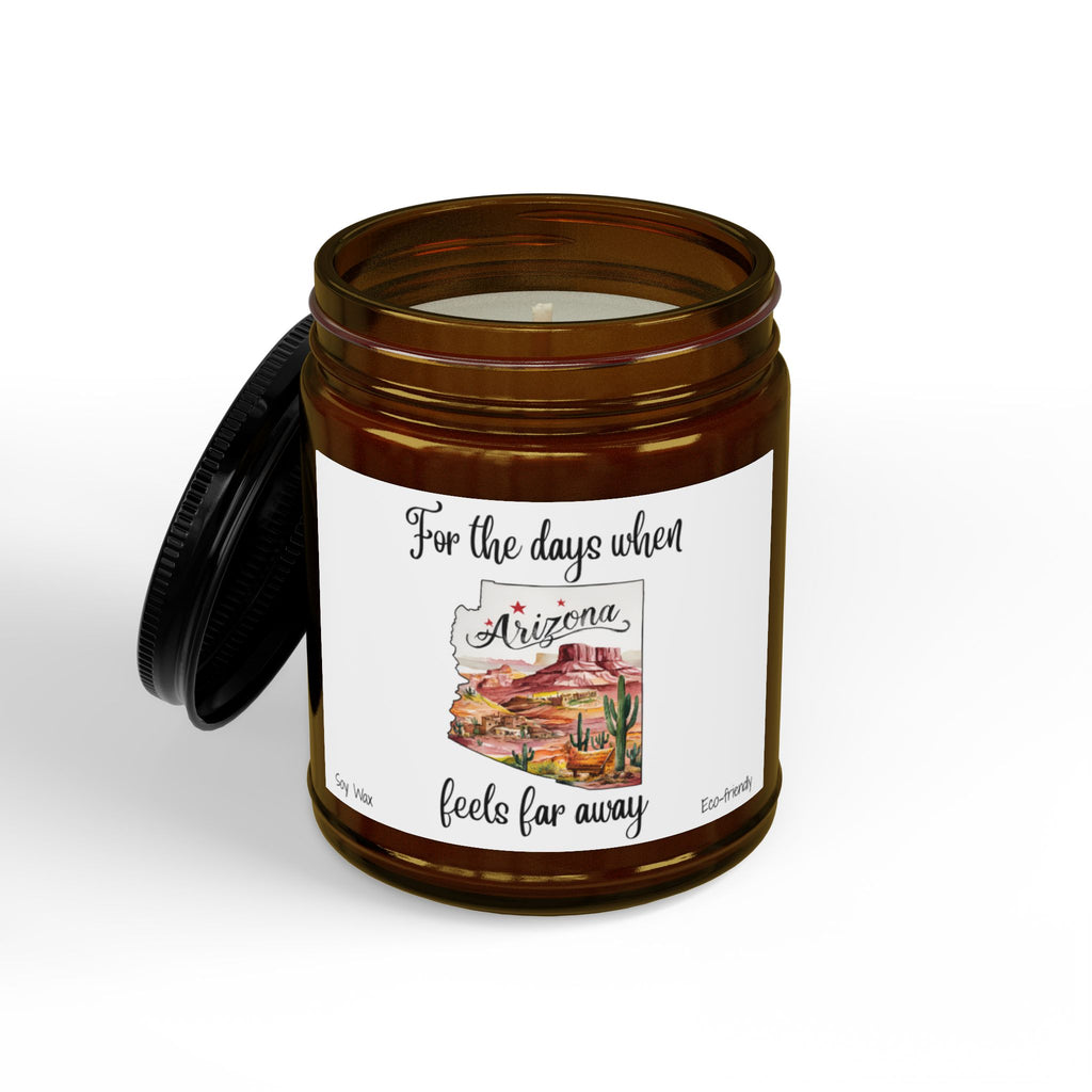 For the days when Arizona feels far away, Homesick Gift, State Candle, Arizona Souvenir, Scented Soy Candles Black Lid, Eco-friendly Gift