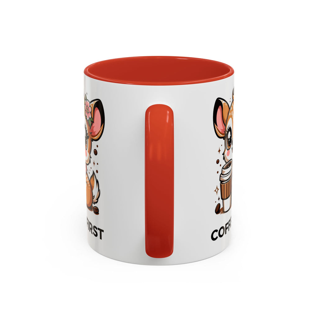 Cute Coffee Mug, Coffee First, Animal Lover Gift, Kawaii Mug, Adorable Animal Coffee Cup