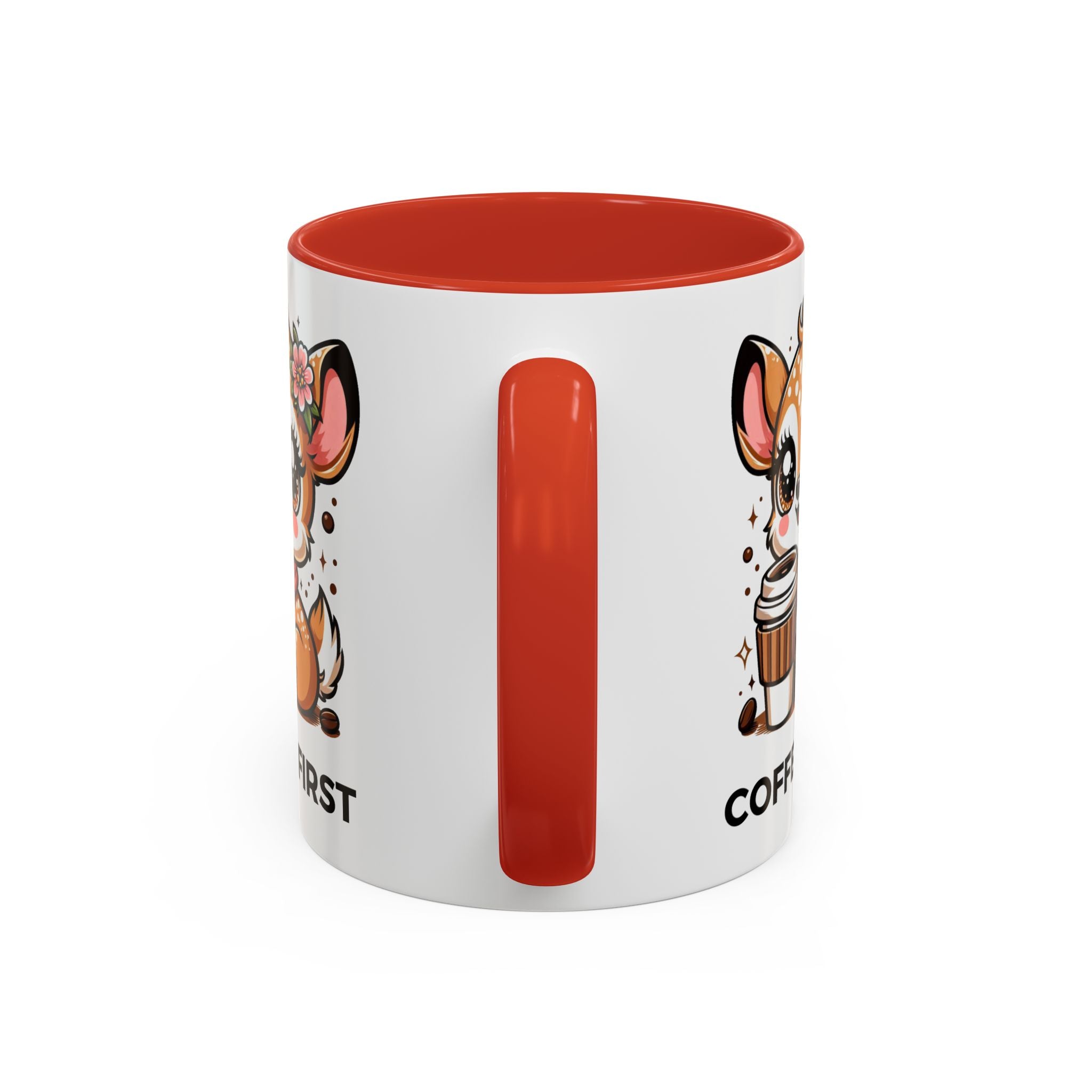 Cute Coffee Mug, Coffee First, Animal Lover Gift, Kawaii Mug, Adorable Animal Coffee Cup