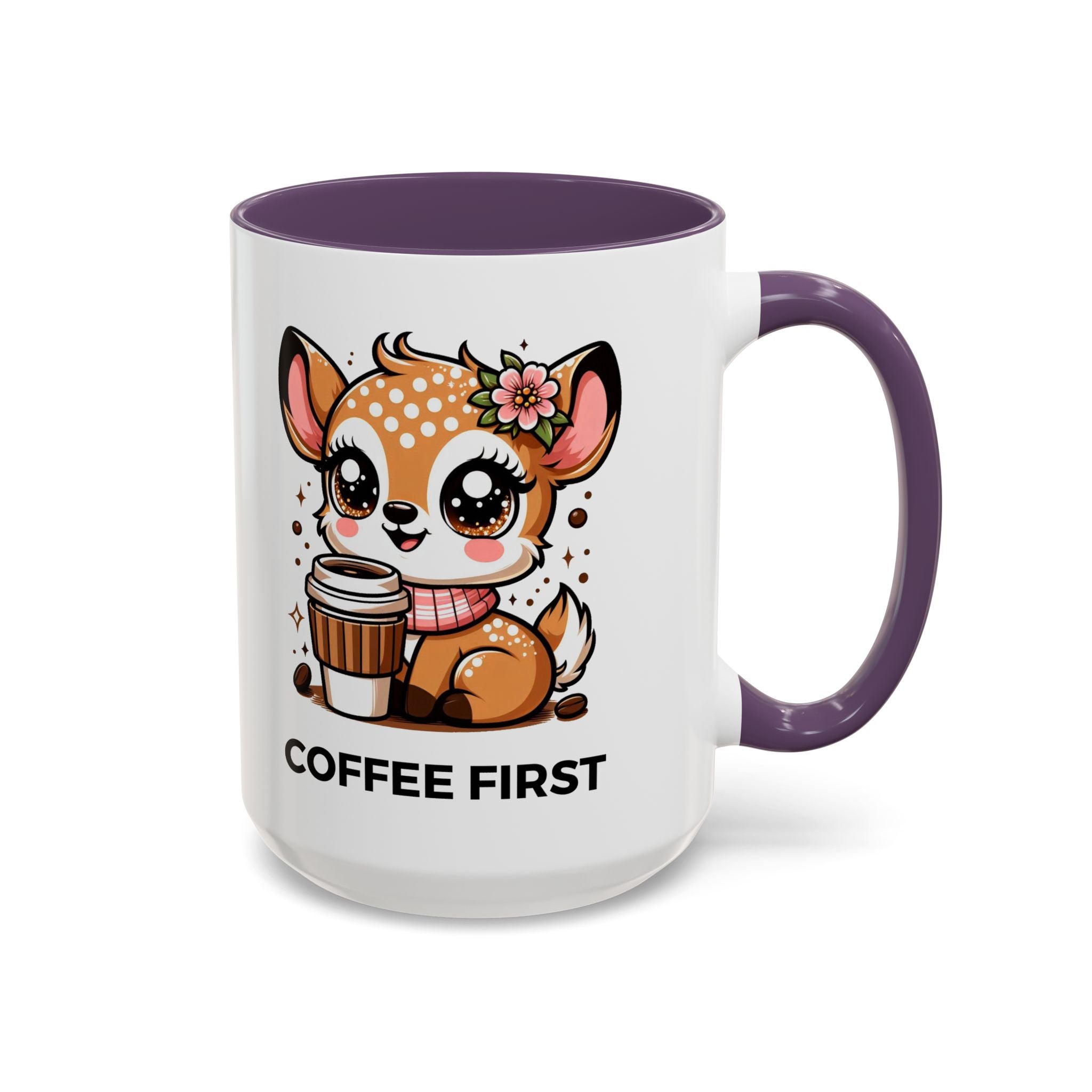 Cute Coffee Mug, Coffee First, Animal Lover Gift, Kawaii Mug, Adorable Animal Coffee Cup