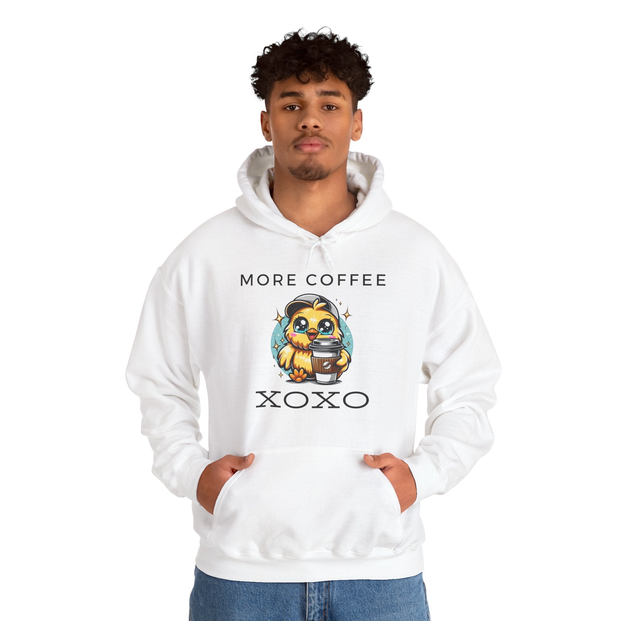 Cozy Coffee Hoodie: More Coffee XOXO, Cute Sweatshirt for Coffee Lovers, Gifts for Friends, Cozy Fashion, Home Comfort Wear