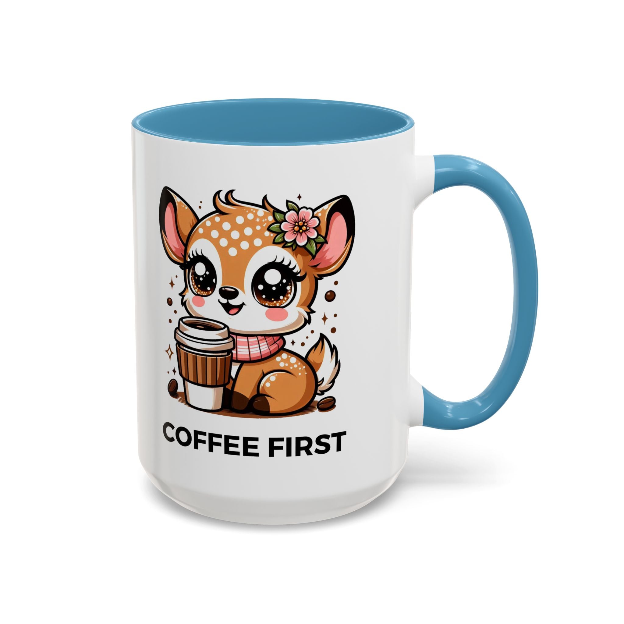 Cute Coffee Mug, Coffee First, Animal Lover Gift, Kawaii Mug, Adorable Animal Coffee Cup